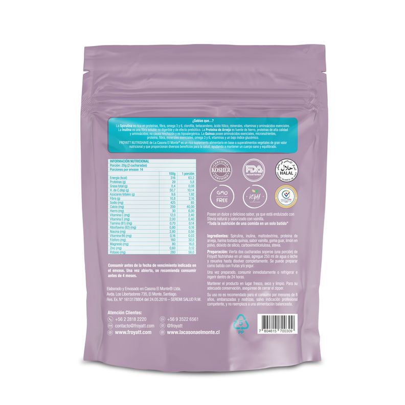 Froyatt Nutrishake Alimento Funcional - 280 g-1