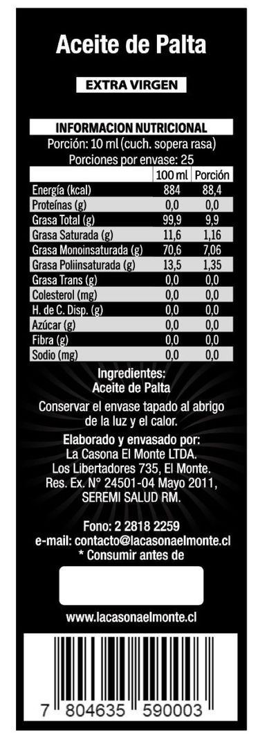 Aceite Gourmet de Palta - 250 cc-2