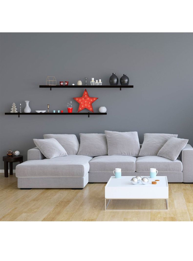 Repisa + 2 Soporte 60×30x1,5cm NEGRO-1