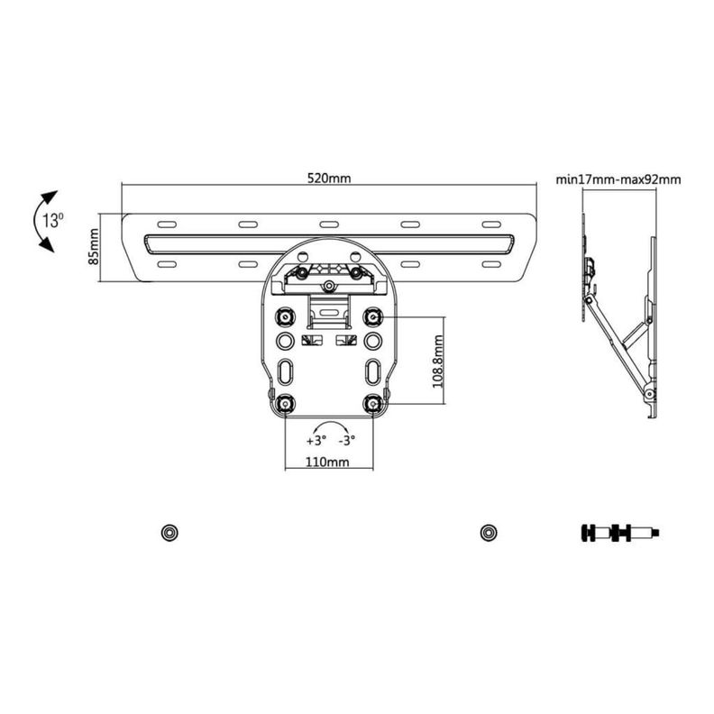 SOPORTE  TV UNICAMENTE PARA SAMSUNG VESA 10.8CM X 11 CM  49" a 65"  BRASFORMA-2