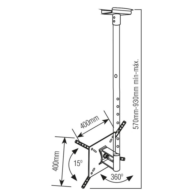 SOPORTE TV PARA TECHOS BAJOS 10" A 60" Inclinable-2