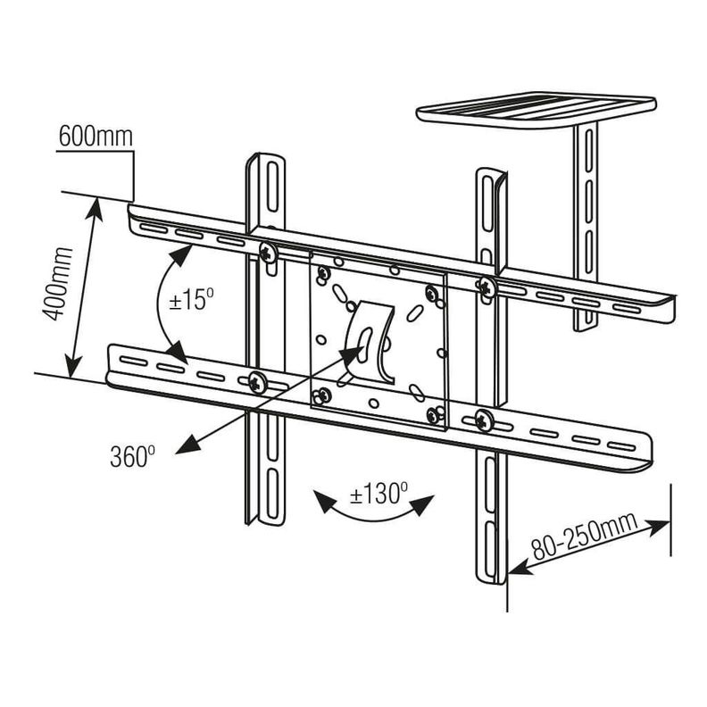 Soporte TV brazo de 23cm 10" a 70" + Soporte Deco SBRP430-3