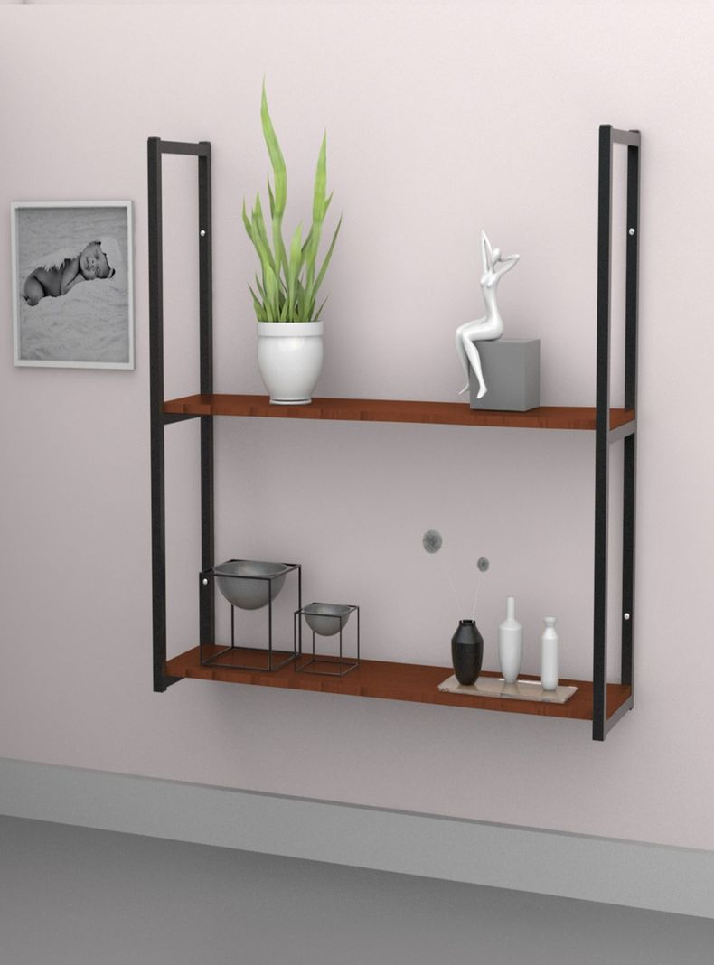 Repisa Tipo Industrial 2 Tablas 90x20 CAFÉ - 20kg Brasforma-0