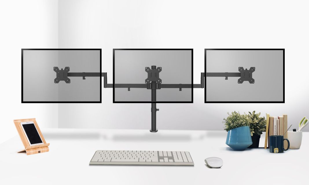 Soporte Para 3 Monitores 13" A 27" Articulado 24Kg Max.-5
