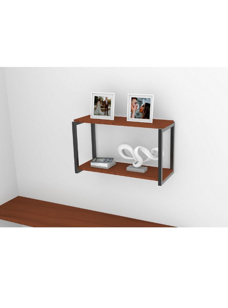 Repisa tipo Industrial 2 tablas 60x20 cm CAFE 20kg-0