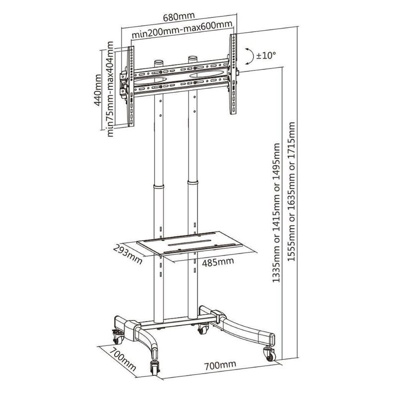 Pedestal - Soporte TV 30" a 70" - 40kg. - Inclinable-3