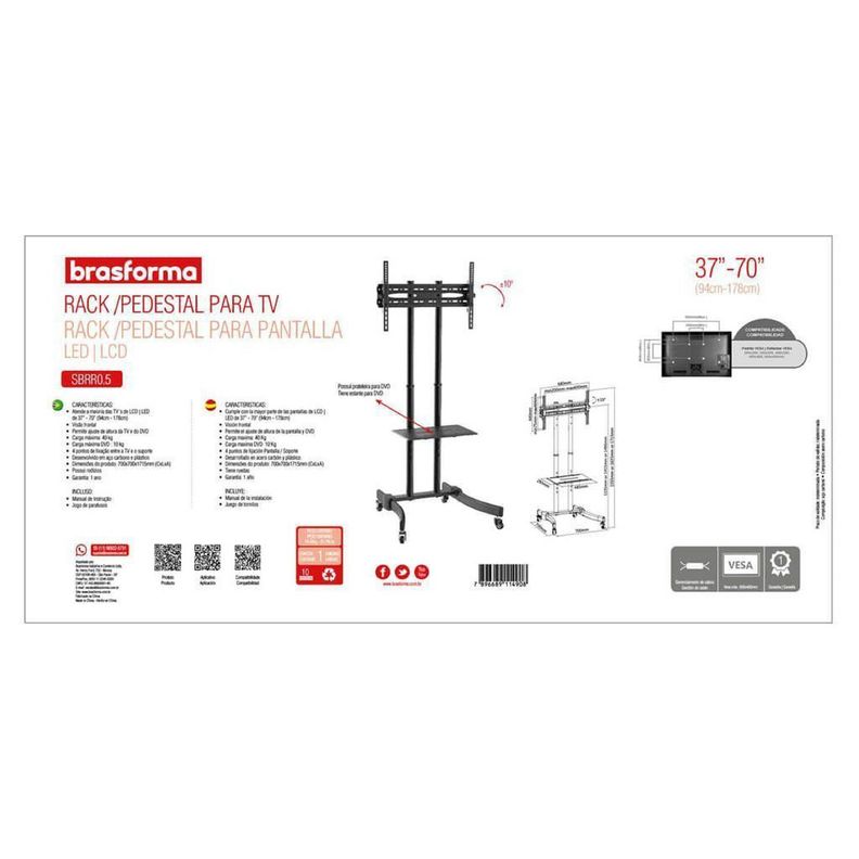 Pedestal - Soporte TV 30" a 70" - 40kg. - Inclinable-4