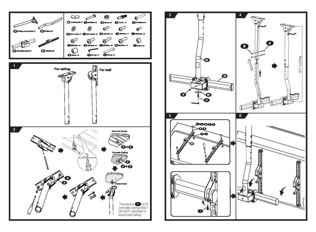 Soporte TV para Techos Planos o inclinados 32" a 80"-3