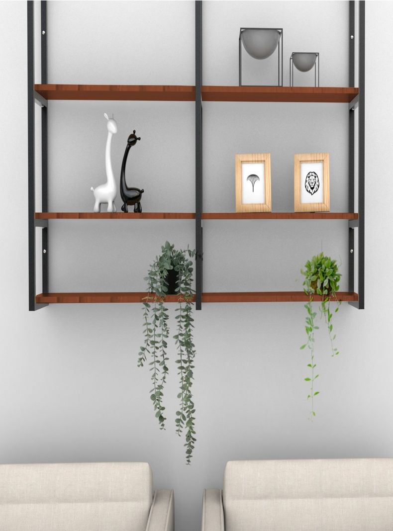Repisa Tipo Industrial 3 Tablas - 120x20cm - CAFE - Brasforma-0