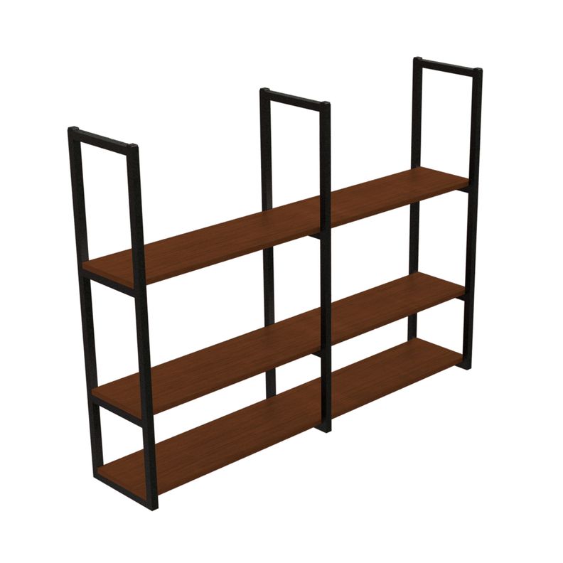 Repisa Tipo Industrial 3 Tablas - 120x20cm - CAFE - Brasforma-1