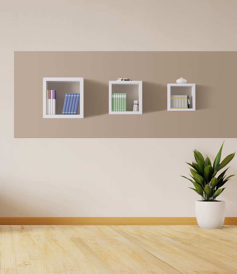 Repisa tipo Cubos  x 3   28cm-24cm-20cm BLANCO - BRASFORMA-0
