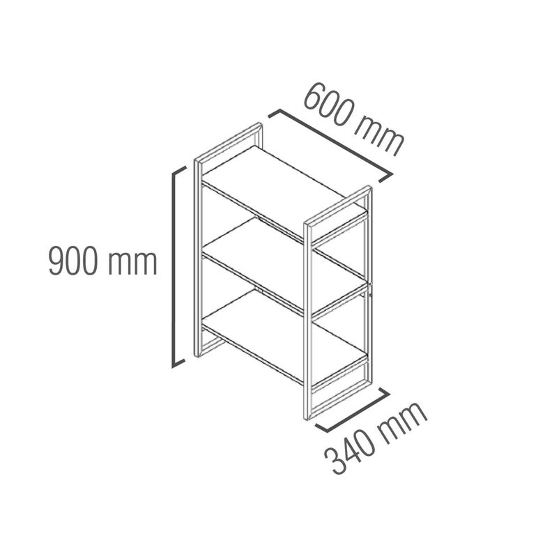 Repisa Tipo Industrial 3 Tablas 60cm x 30cm Café - Brasforma-2