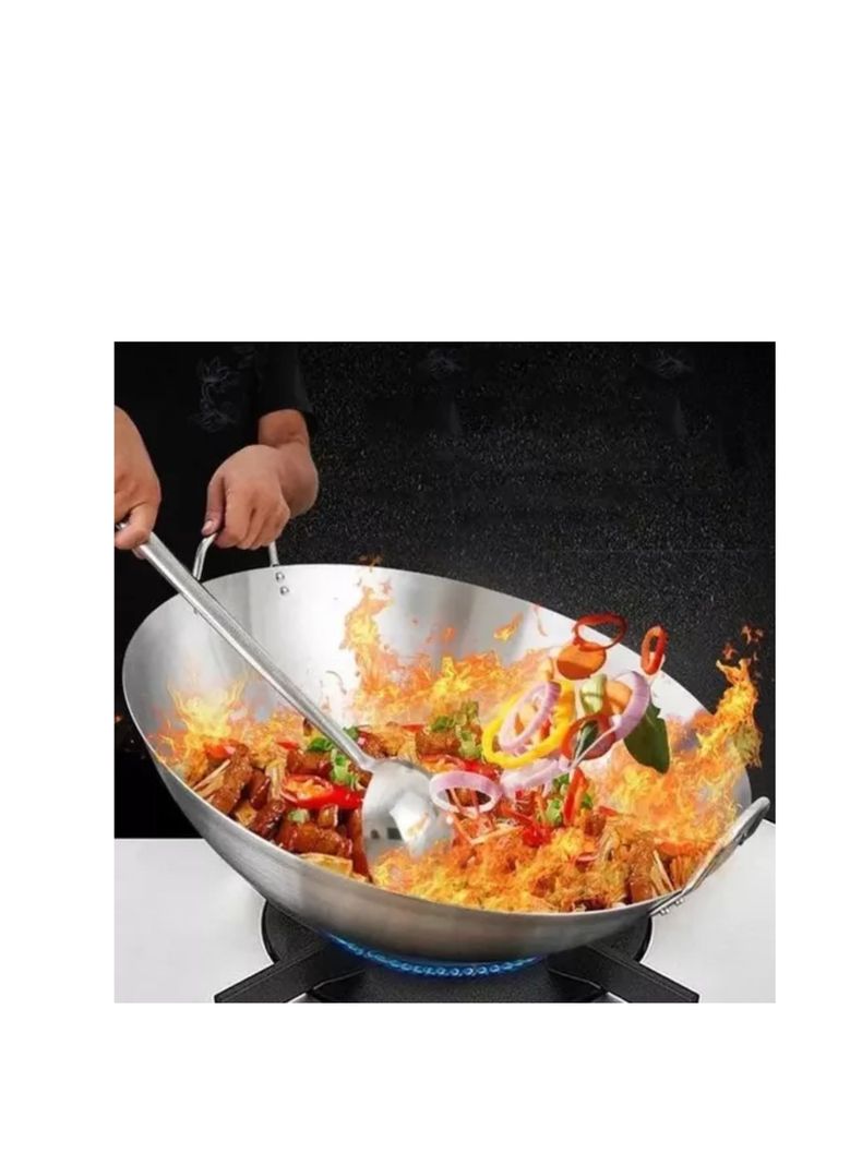 Disco Wok 50cm Acero Inoxidable color plateado-2