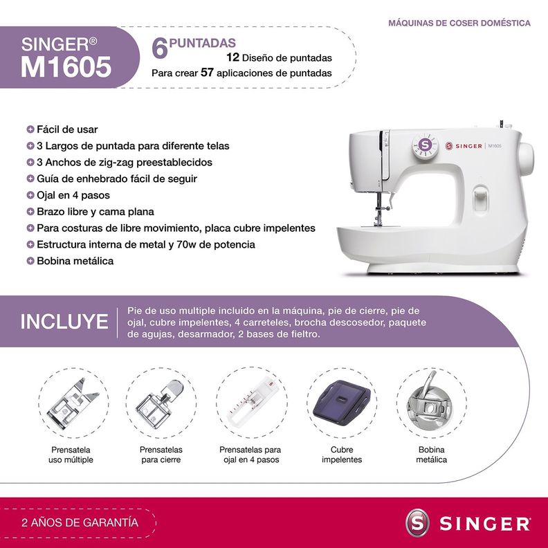 Máquina De Coser Singer M1605-1