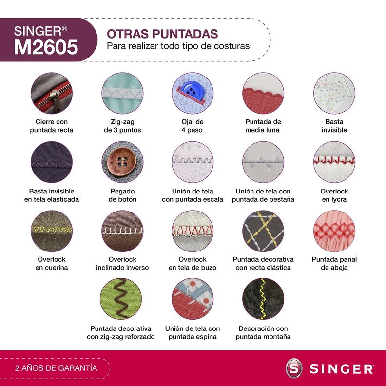 Máquina de coser Recta Zig Zag Singer M2605-3