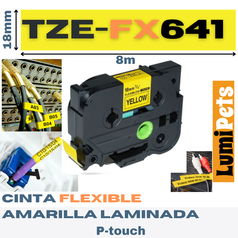 Cinta TZe-FX641 Para Rotuladora Brother Modelo Pt 18mm X 8m-1