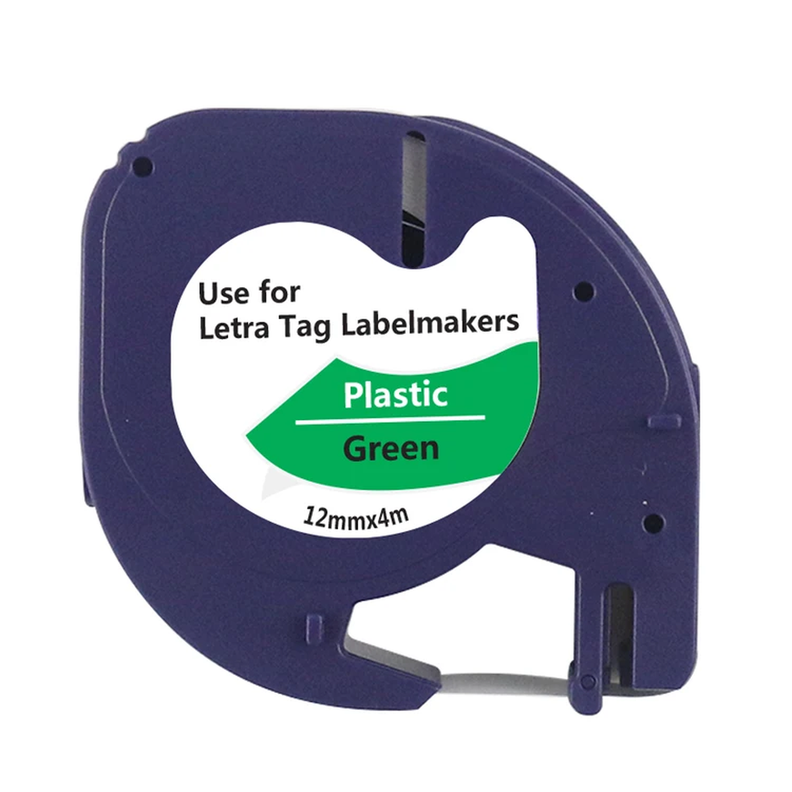 Cinta tipo Letratag para Rotuladora DYMO 12mm x 4m | Verde 91334-0