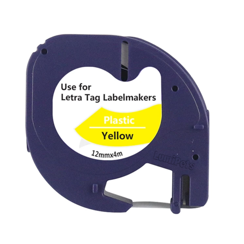 Cinta tipo Letratag para Rotuladora DYMO 12mm x 4m | Amarilla 91332-0