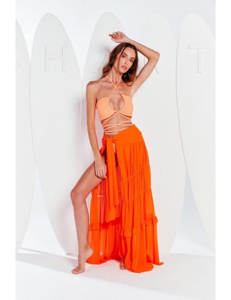 Falda Arminda Naranja Charth-0