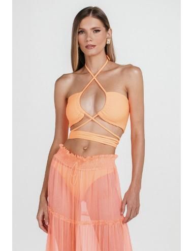 Falda Mirela Naranja Charth-3