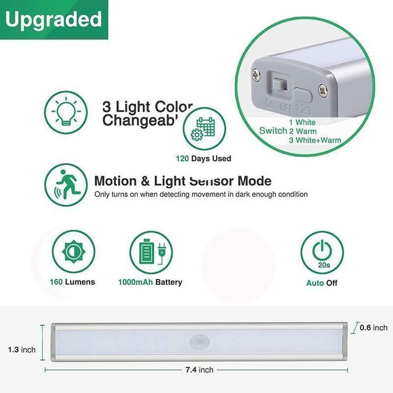 Barra Luz Led inteligente sensor de movimiento-32