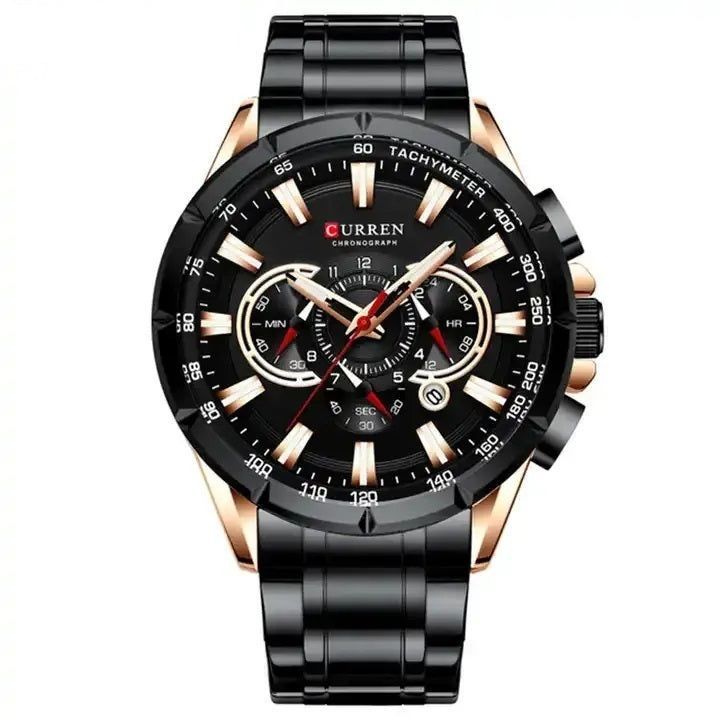 Reloj Hombre Curren Acero Inoxidable Cuarzo Cronógrafo Cristal