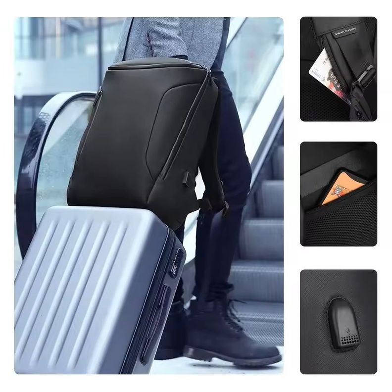 Mochila Impermeable Multifuncional Carga USB Ideal Viajes y Oficina-2