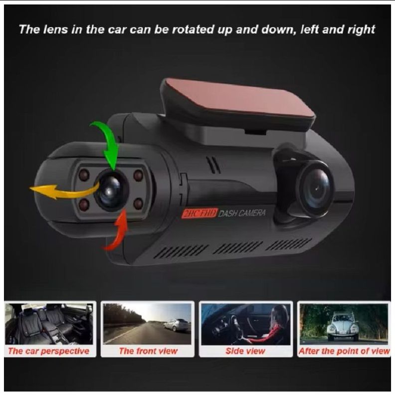 Dash Cam Cámara Dual 1080P Ángulo Amplio de 150° Grabación en Bucle-6