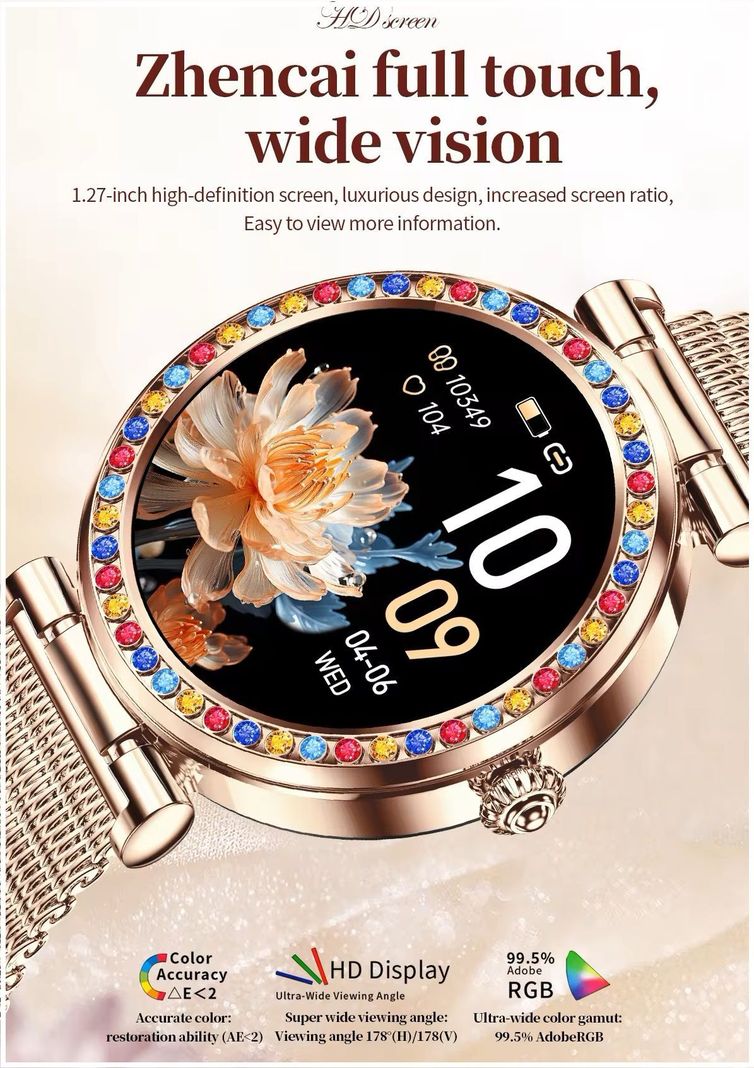 Smartwatch de Lujo CF30 Elegancia Conectividad Llamadas Salud Mujer-4
