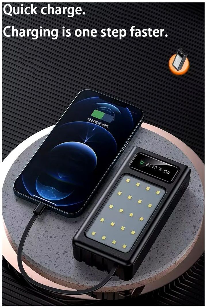 Batería Portátil Power Bank 30000mAh Carga Rápida y Luz de Emergencia-5