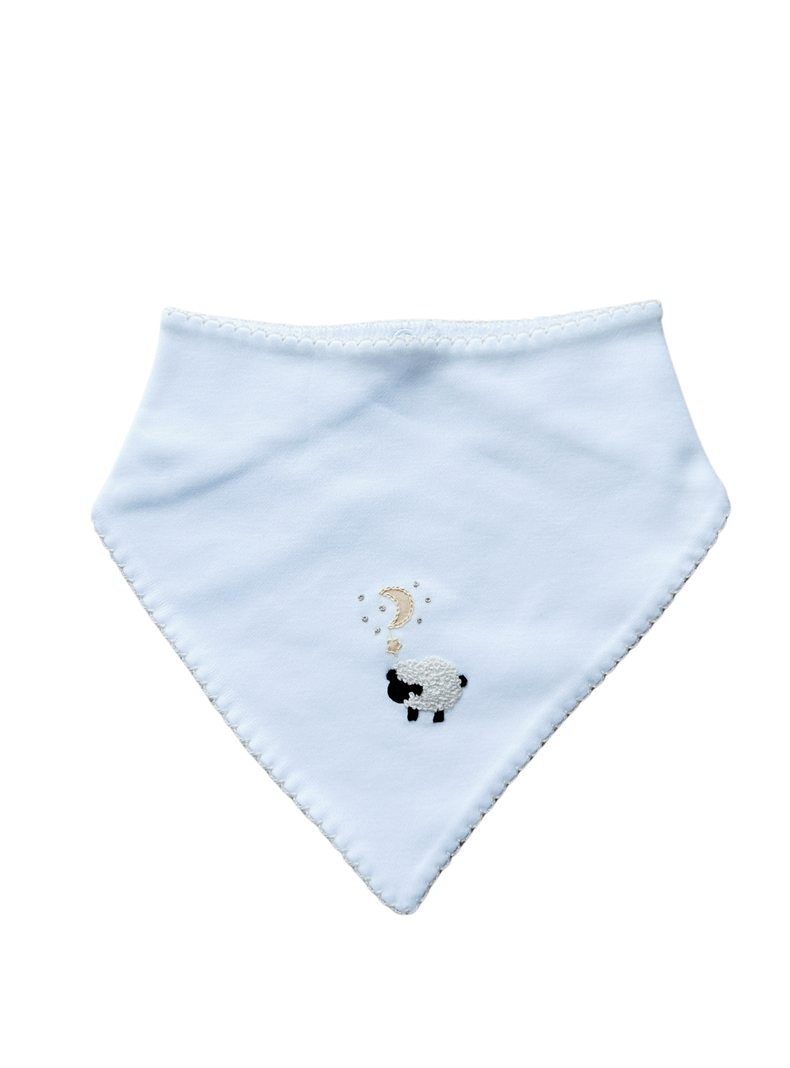 Babero tipo bandana Algodón Pima bordado a mano-0