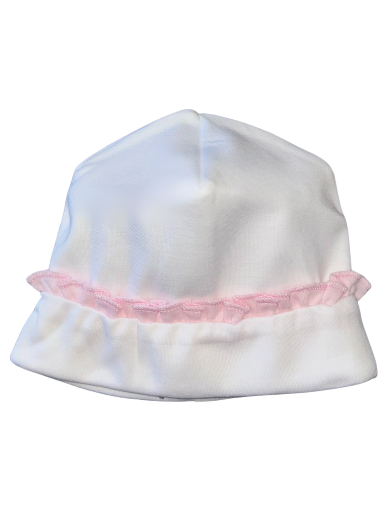 Gorro bebé algodón Pima detalles rosa-0