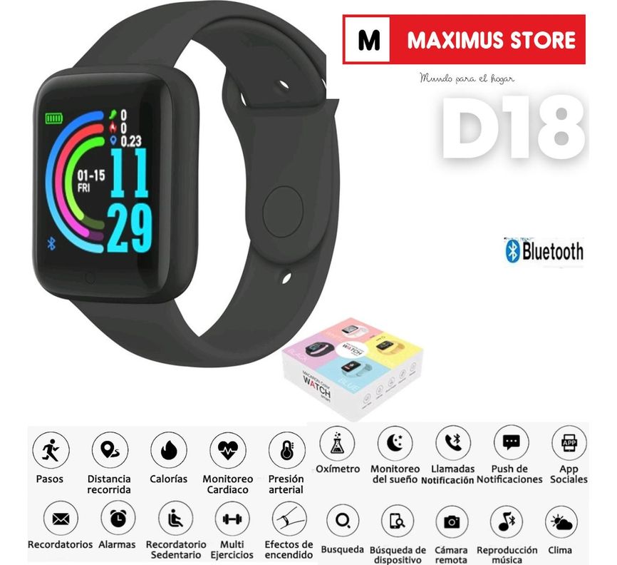 Reloj D20 Smartwatch Inteligente Negro-3