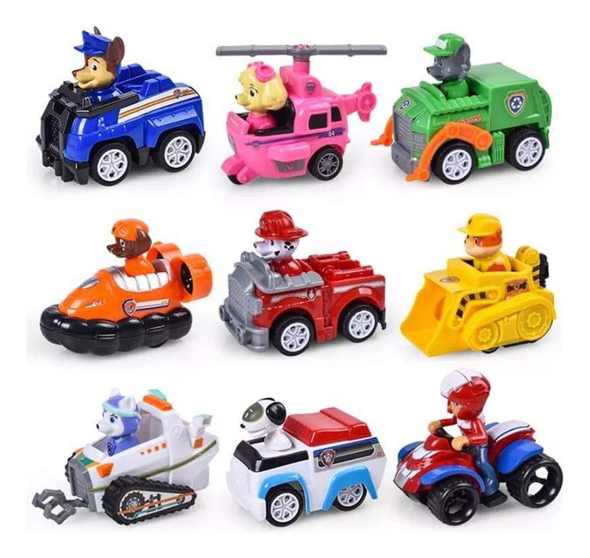 Pack 9 Autos Paw Patrol A Fricción-0