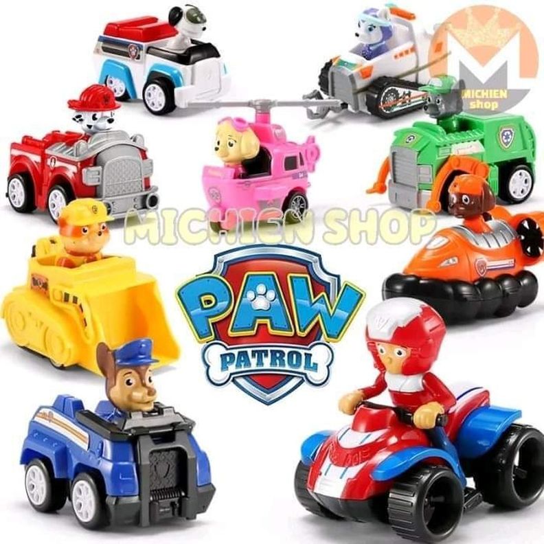 Pack 9 Autos Paw Patrol A Fricción PVC-4
