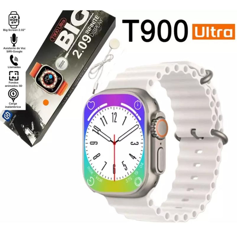 Reloj T900 Ultra Smartwatch Blanco / Recibe Llamadas-1