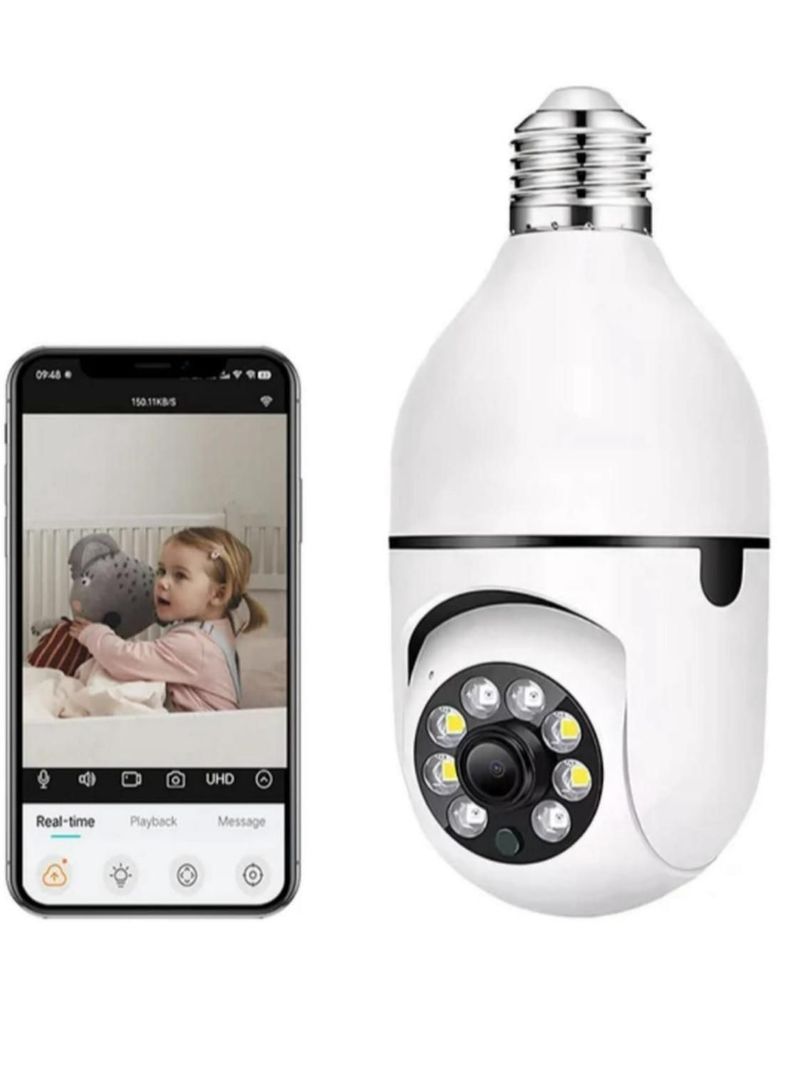 Camara Ampolleta Seguridad 360° Visor Nocturno 1080p-0