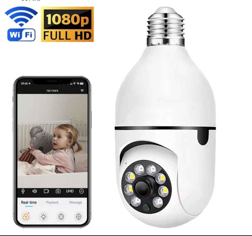 Camara Ampolleta Seguridad 360° Visor Nocturno 1080p-3