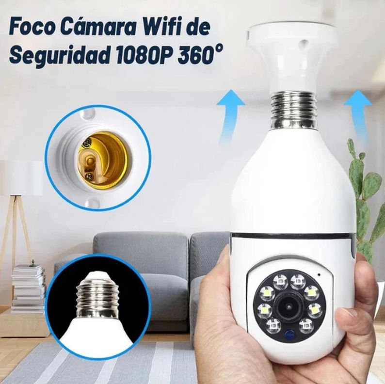 Camara Ampolleta Seguridad 360° Visor Nocturno 1080p-7