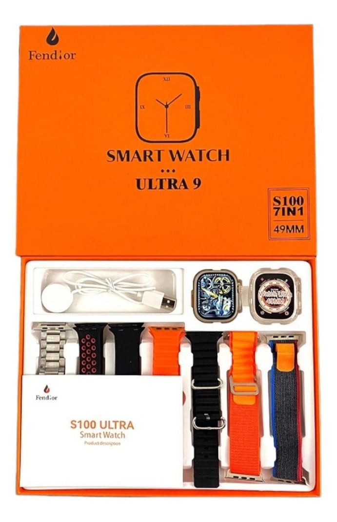 Reloj Inteligente S100 Ultra 2 - 7 Correas-0