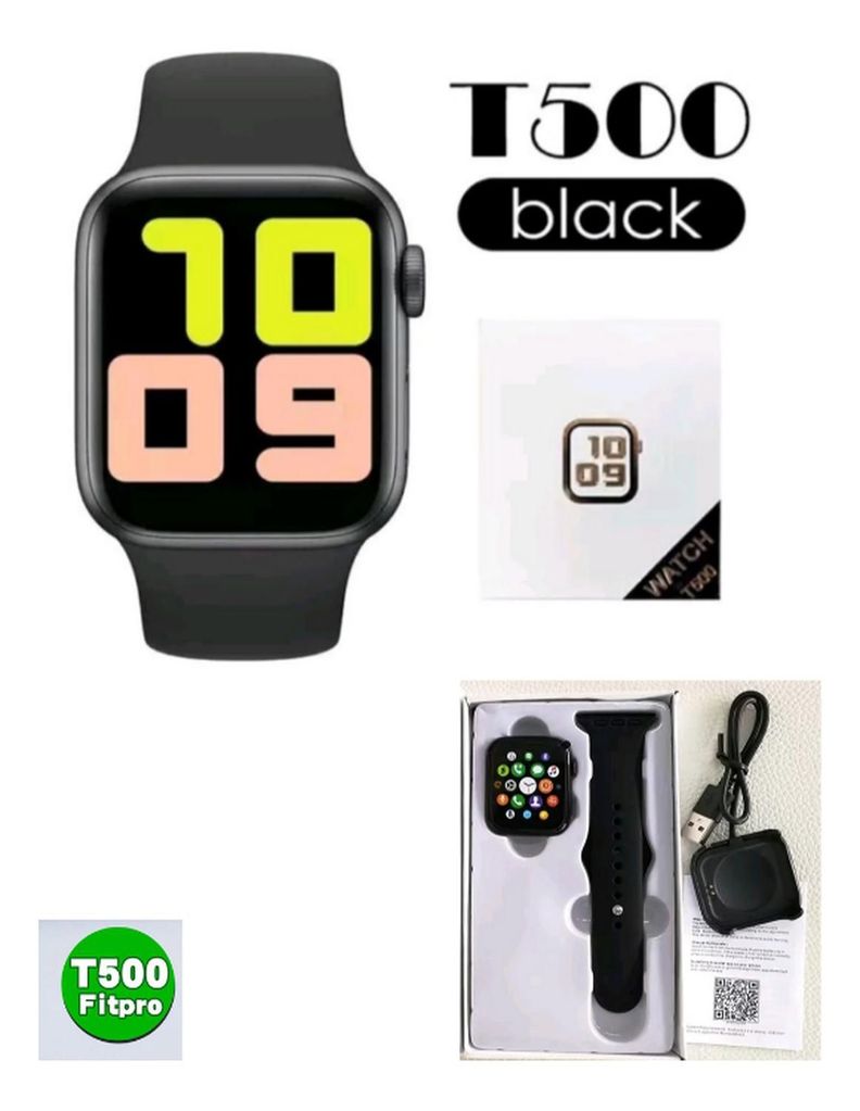Reloj T500 Inteligente Smartwatch Negro / Realiza Llamadas-4