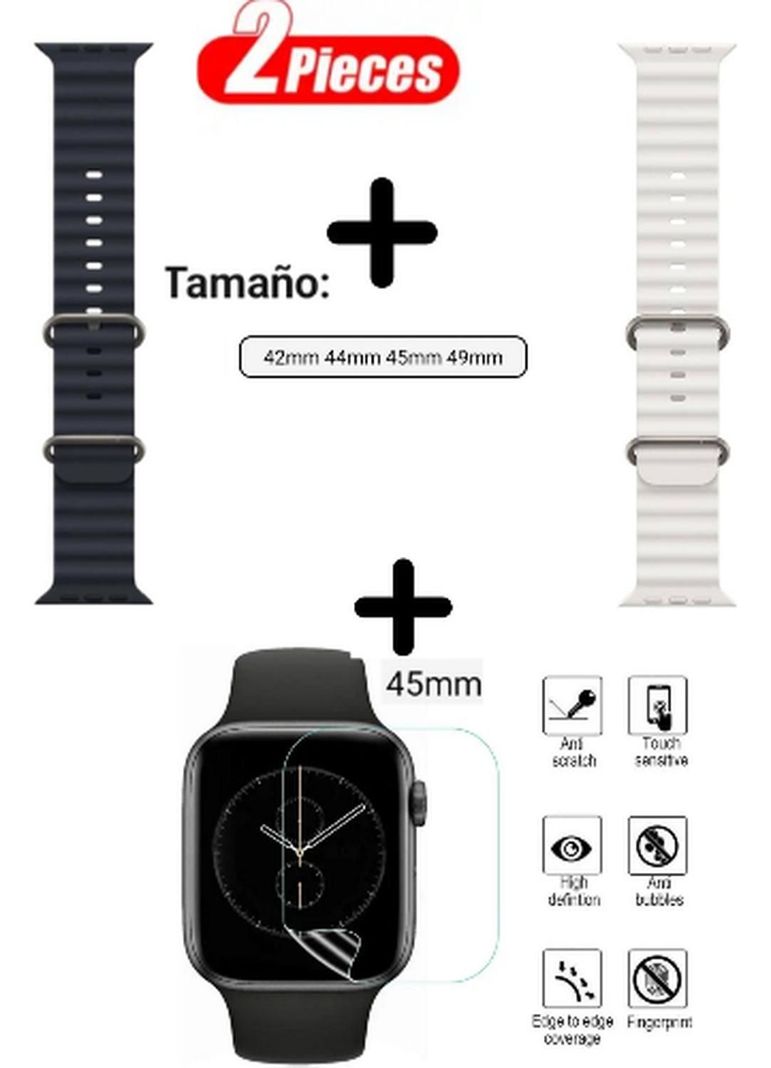 2 Correa Ocean Smartwatch + Protector 45mm-2