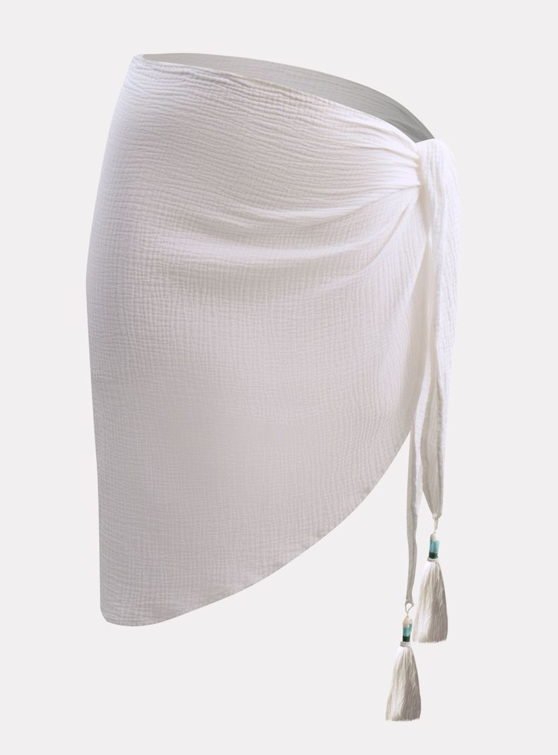 PAREO POMPONES BLANCO CHAMELA 43255-4