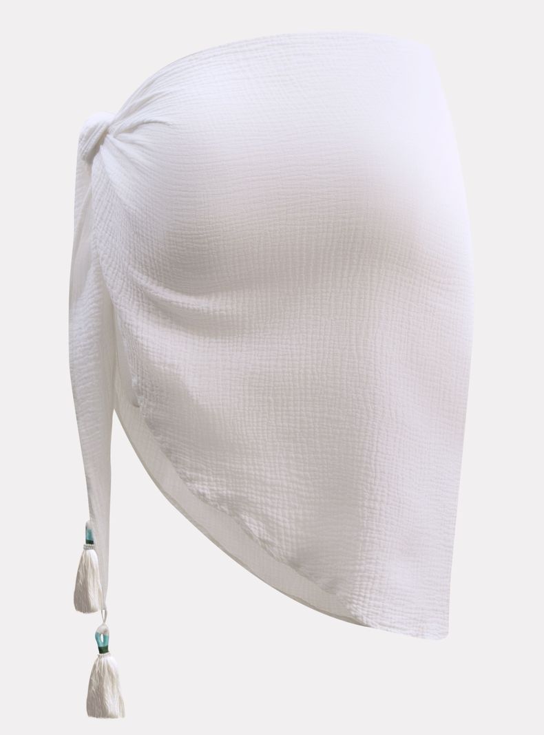 PAREO POMPONES BLANCO CHAMELA 43255-5