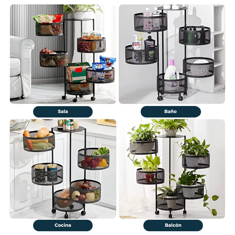 Carrito Organizador Multiusos 5 Niveles 360º Para Cocina-4