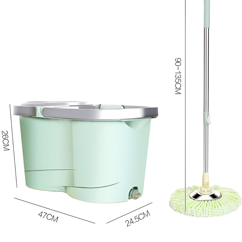 Mopa Trapeador Fregona Giratoria 360 Verde-2
