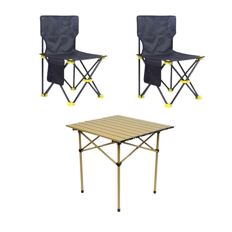 Conjunto 2 Sillas Y Mesa Plegables Para Exteriores-1