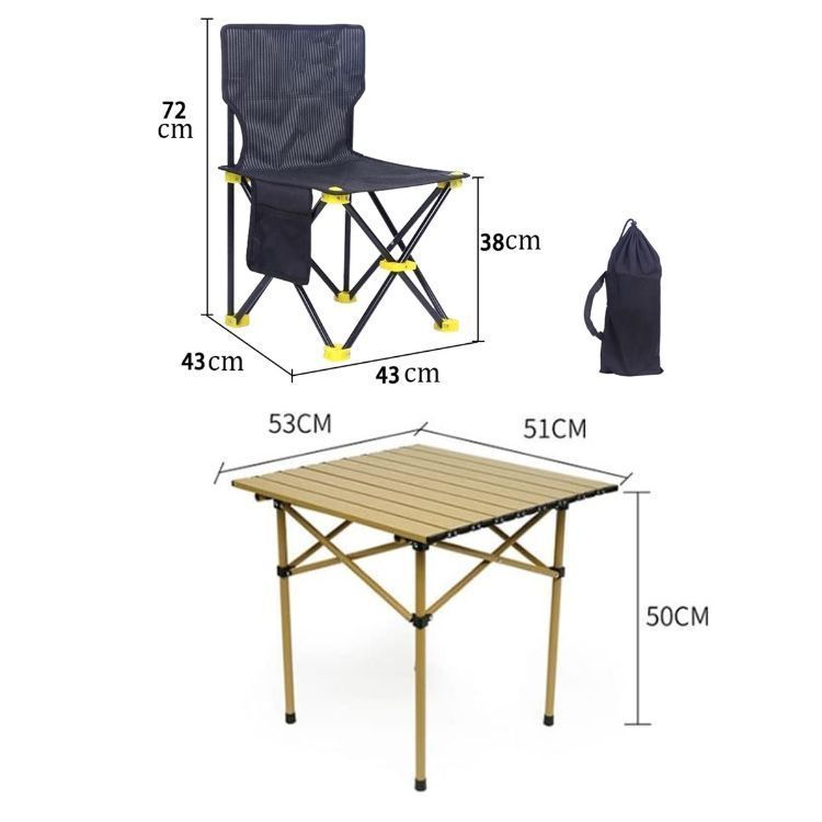 Conjunto 2 Sillas Y Mesa Plegables Para Exteriores-5
