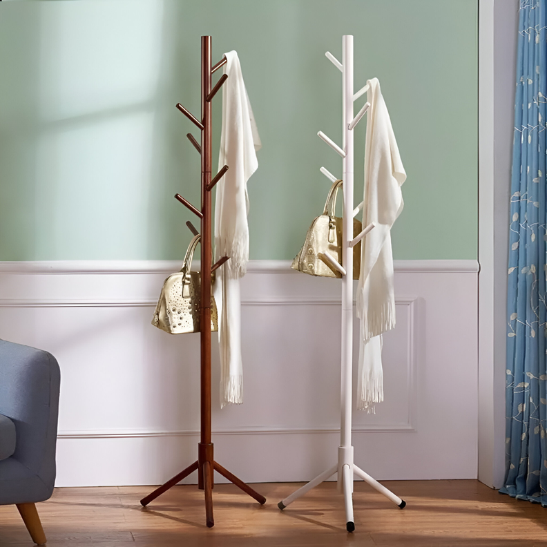 Perchero De Pie Para Ropa de Madera-5