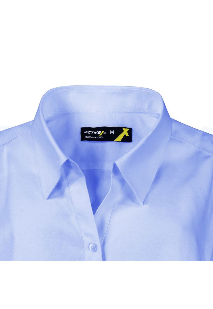Blusa Oxford Manga Larga Celeste UPF 20-3